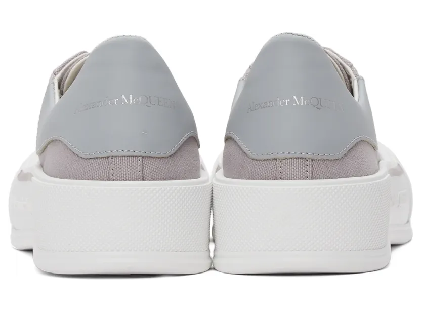 Alexander McQueen Grey & White Deck Plimsoll Sneakers (654594W4MVH) (4)