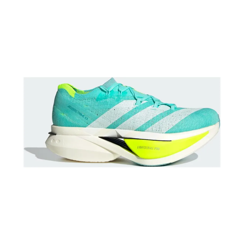Adidas ADIZERO PRIME X3 STRUNG Running Shoes Flash Aqua / Zero Metalic / Lucid Lemon (JR2598)
