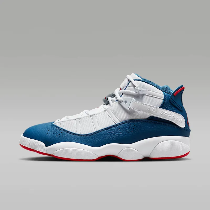 Jordan 6 Rings “White / University Red / Light Steel Grey / True Blue” (322992-140)