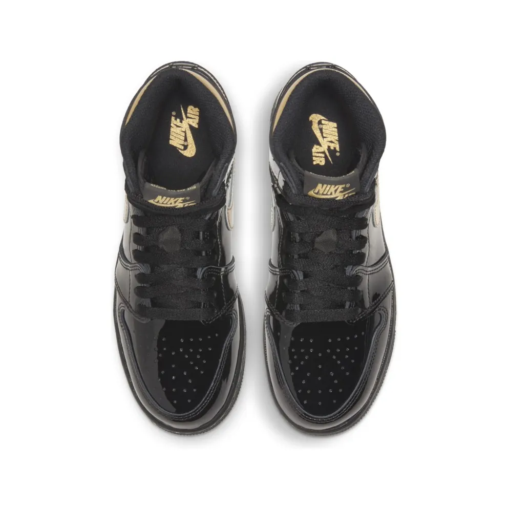 Jordan 1 Retro High Black Metallic Gold 2020 (GS) Black/Black-Metallic Gold (575441-032)