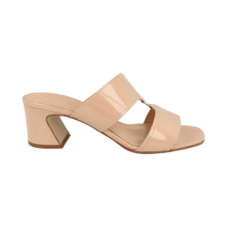 Ferragamo Tot 55 Patent Leather Sandals Bone (01D652-755836-1C)