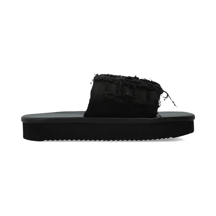 Rick Owens DRKSHDW Denim Imbottiti Slide Sandal Black (DS01F4855-SLASH-99)