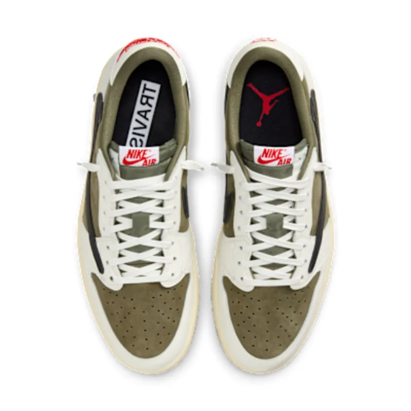De Travis Scott Jordan 1 Low “Medium Olive” is prima — de prijskaartjes niet (4)