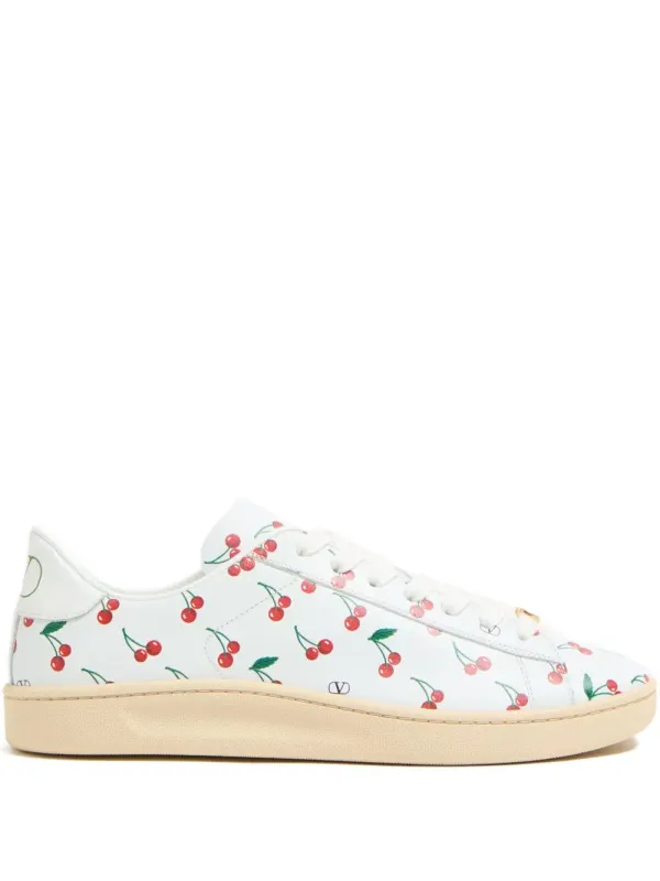 Valentino Garavani Royco sneakers van nappa kalfsleer with Cherryfic-patroon – White (YS0K34DRJ)
