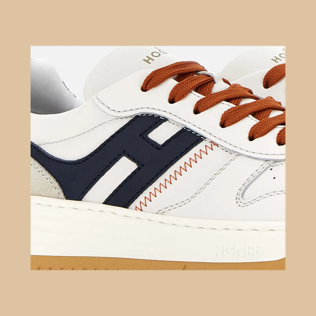 Sneakers Hogan H630 White Blue Orange (HXM6300EU50ODZ743L) (4)