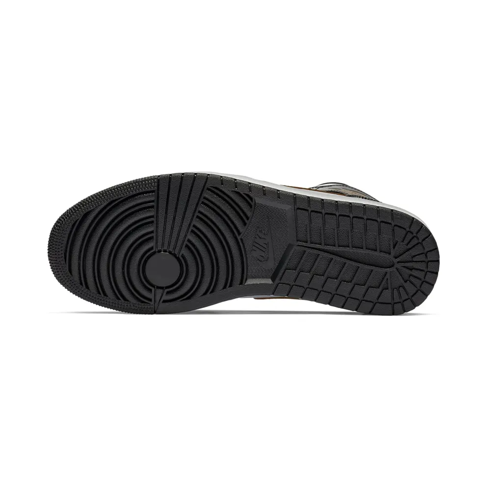 Air Jordan Nike AJ I 1 Mid Patent Black White Gold (852542-007)