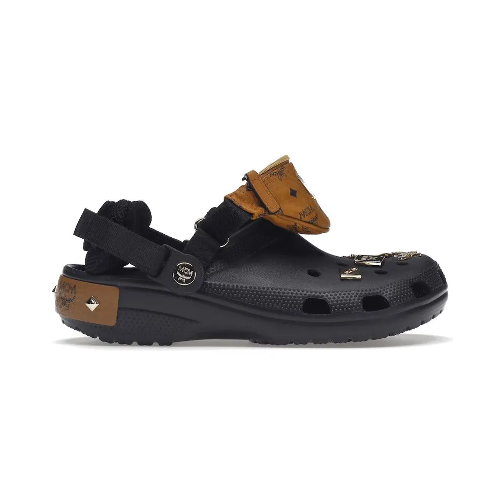 Crocs Classic Clog MCM Visetos Belt Bag Black Cognac Gold (207692-001)