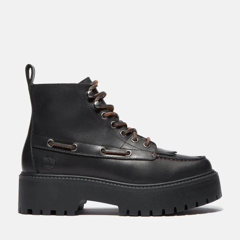 Timberland Stone Street Mid 7-Eye Platform Kiltie Boot Black Full-Grain (TB0A27YZ-W02)