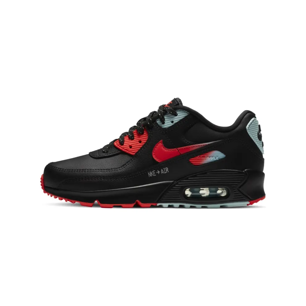 Nike Air Max 90 Black Bright Crimson Glacier Ice (GS) Black/Bright Crimson-Glacier Ice-Multi-Color (CZ8144-001)