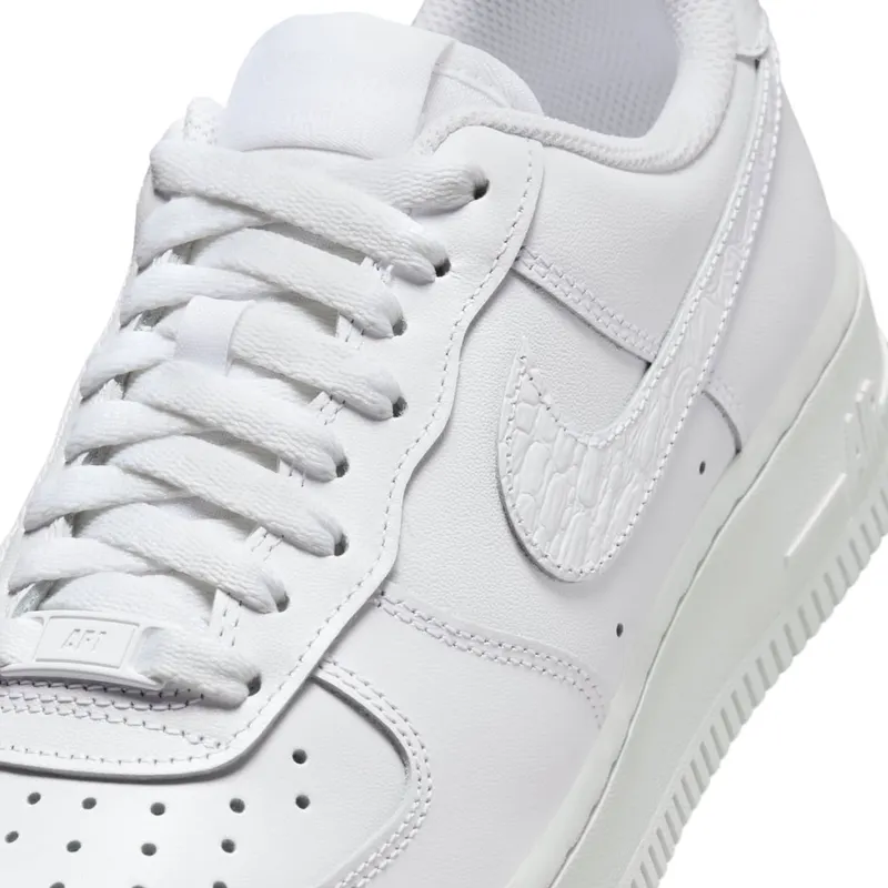 Nike Air Force 1 ’07 SE “Pebble Croc – White / Neutral Grey / White” (IO4837-100)