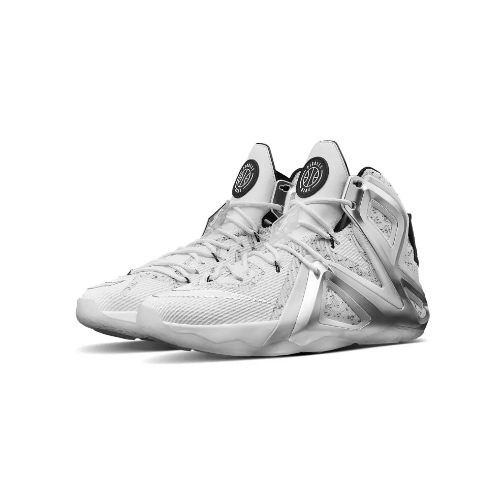 Nike LeBron 12 Elite SP Pigalle White/Metallic Silver-Black (806951-100)