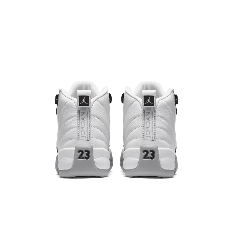 Jordan 12 Retro Barons (GS) White/Black-Wolf Grey (510815-108)