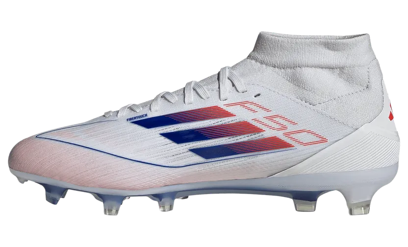 Adidas F50 Pro Mid-Cut FG “Cloud White Lucid Blue Solar Red” (ID9187)