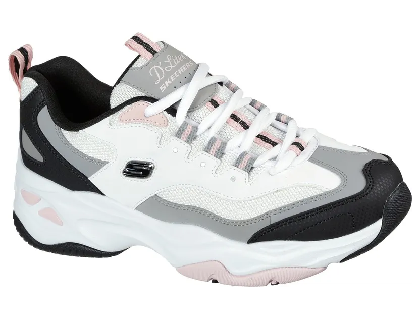 Skechers D’Lites 4.0 – Fresh Diva Sneaker Wit/Zwart/Roze