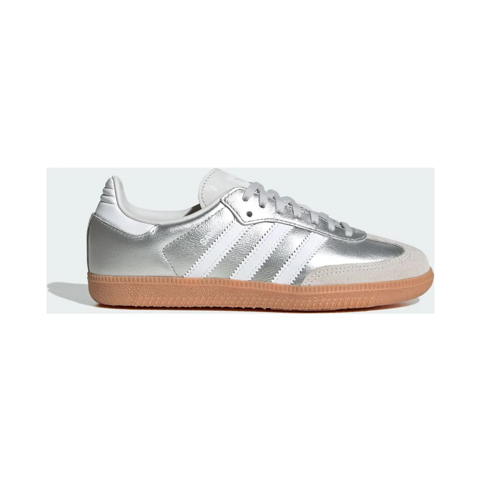 Adidas SAMBA OG Shoes Silver Metallic / Cloud White / Gum (KK2327)
