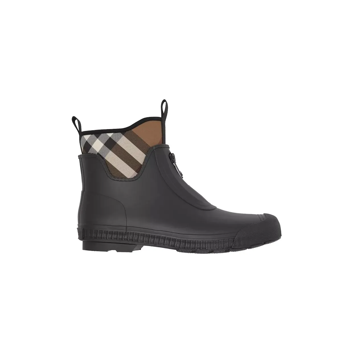Burberry Flinton Rain Boots Black Brown Rubber (8053675)