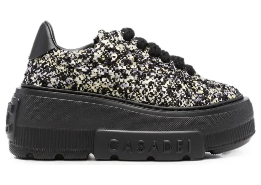 Casadei Bouclé gebreide sneakers met plateauzool – Zwart (2X127C070NC3093)