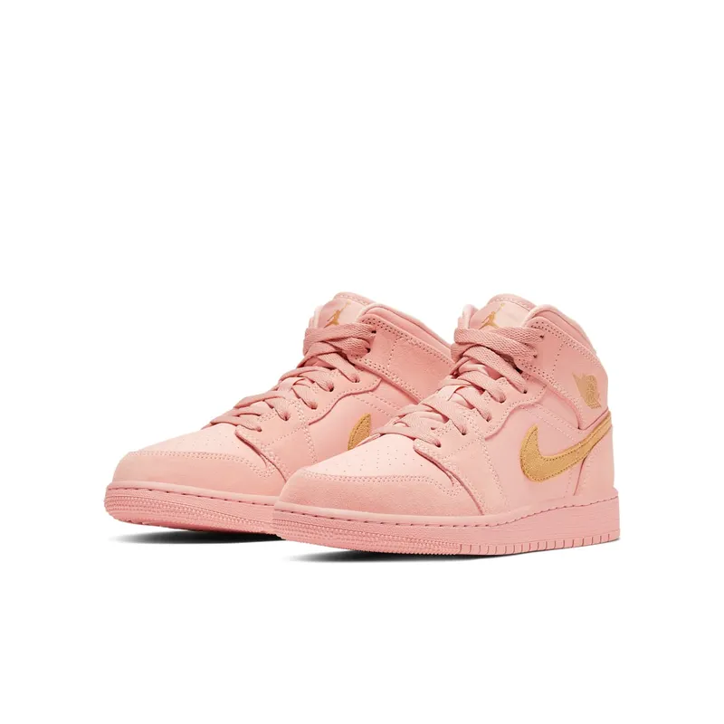 Jordan 1 Mid Coral Gold (GS) Coral Stardust/Club Gold-Coral Stardust (BQ6931-600)