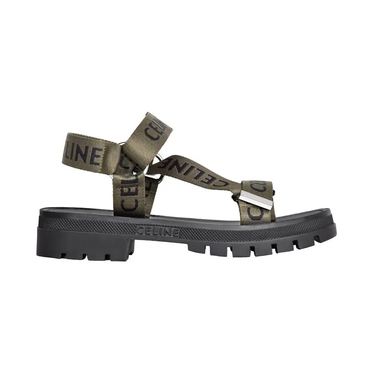 Celine Leo Strappy Sandal Khaki Black (346742208C.15KN)