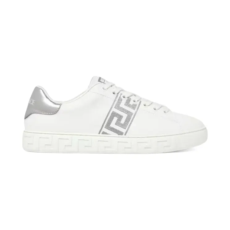 Versace Greca Embroidered White Silver Palladium (1014460-1A10734-2W27P)