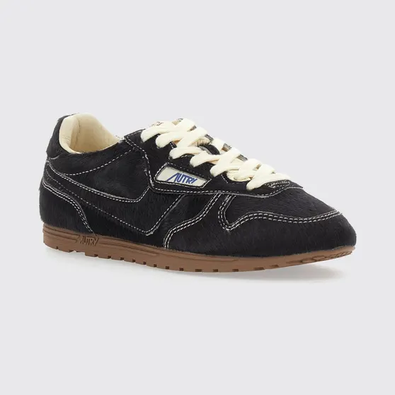 Autry Windspin Low-Top Sneakers in Pony-Effect Leather Brown (WSLWBN01)