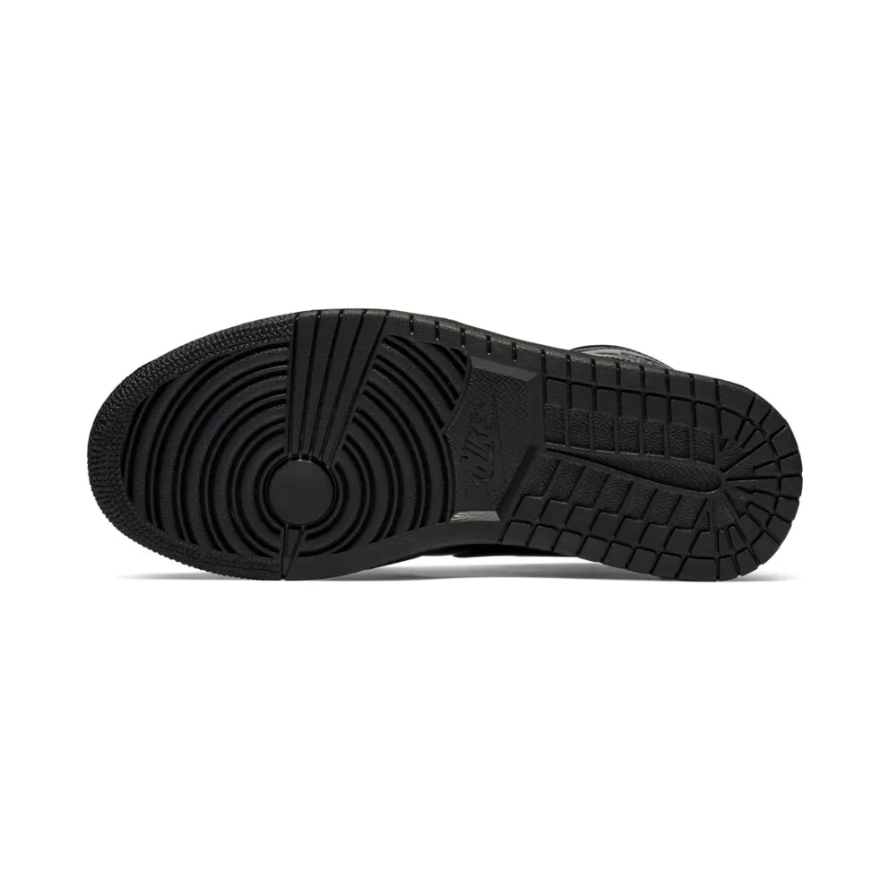 Air Jordan Womens Nike AJ I 1 Mid Triple Black Patent (2018) (BQ6472-002)