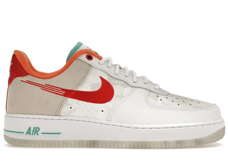 Nike Air Force 1 Low ’07 PRM Just Do It White Red Teal (FD4205-161)