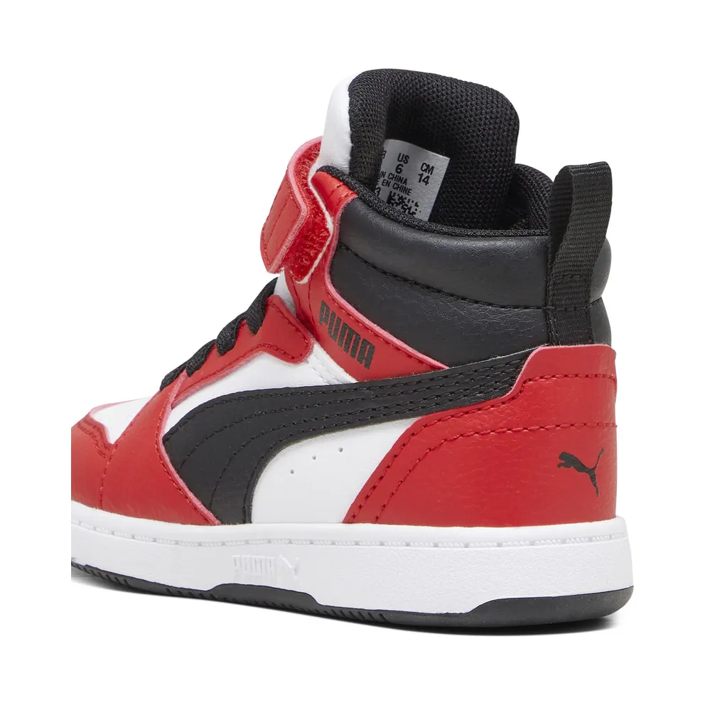 Puma Rebound V6 Mid “Puma White / Puma Black / For All Time Red” (396542_03)