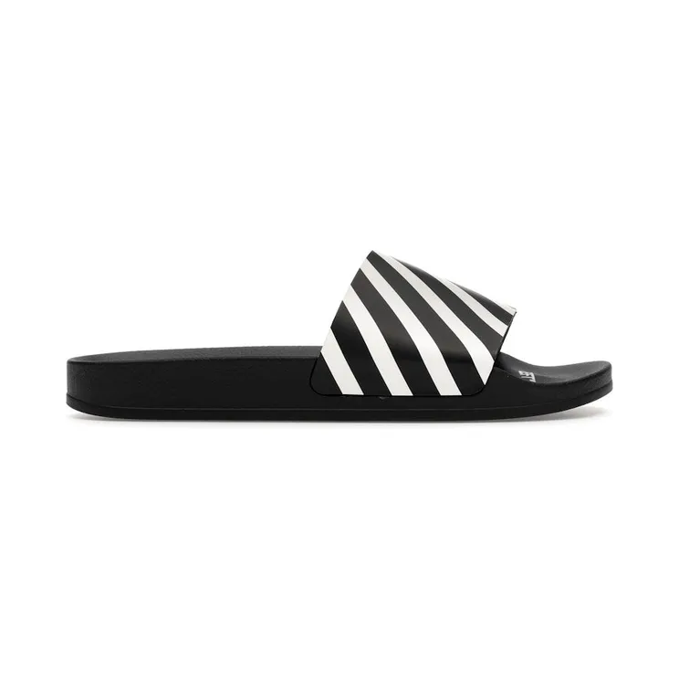 OFF-WHITE Diag Slider Black White (OMIC011C99MAT0011001)