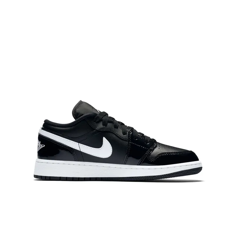 Jordan 1 Low Black Patent White (GS) Black/White-White (553560-002)