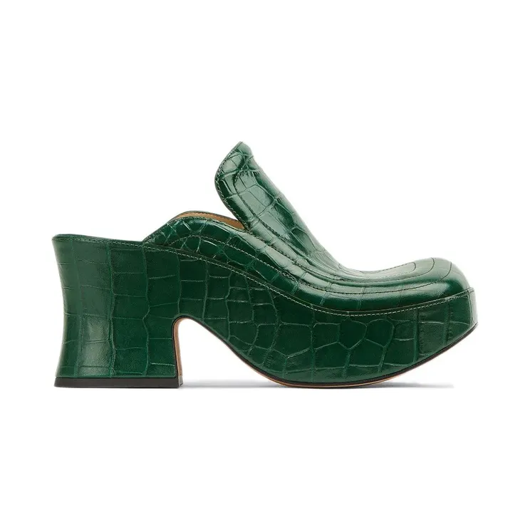 Bottega Veneta Wedge Clog Dark Green (667212V10O03068)