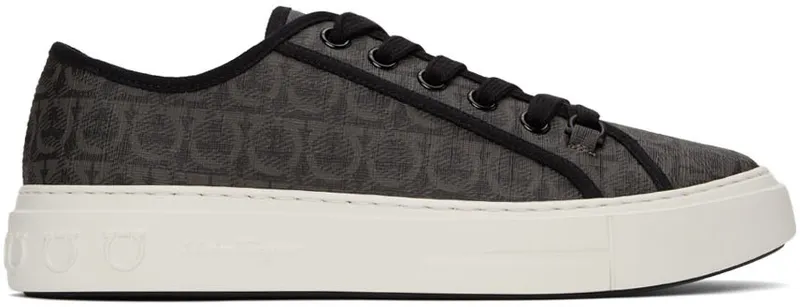 Salvatore Ferragamo Grey & Black Gancini (717990 02B342003)