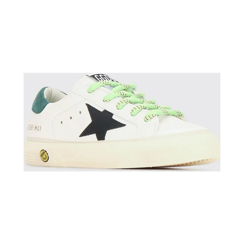 Golden goose Boy’s May Leather Sneakers with Contrast Star White (GYF00496F00867010349)