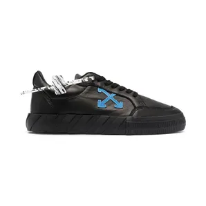 OFF-WHITE Vulc Low Black/Blue Leather SS21 (OMIA085R21LEA0011045)