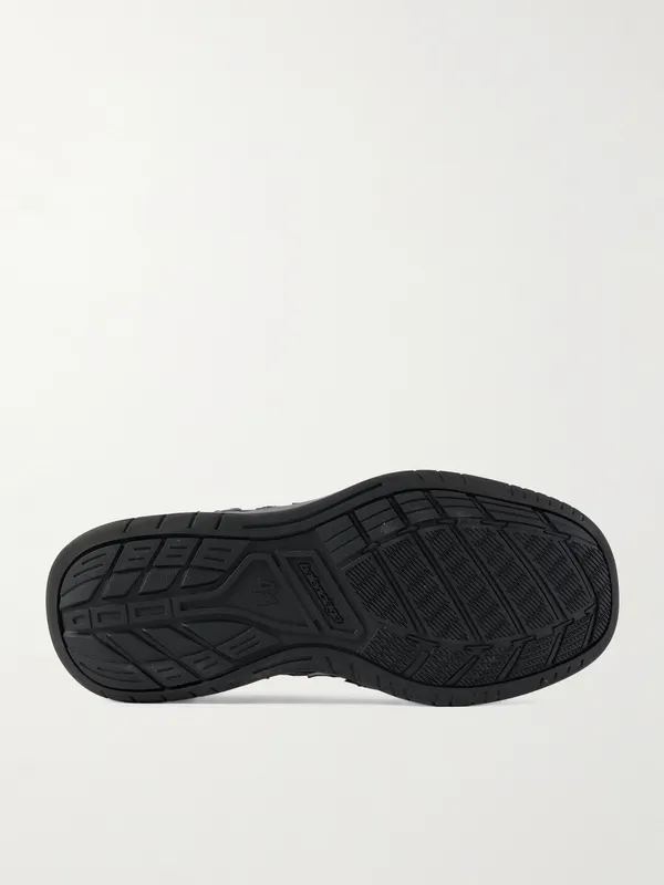 Balenciaga Hamptons Logo-Appliquéd Distressed Leather Black (841765WCURB)