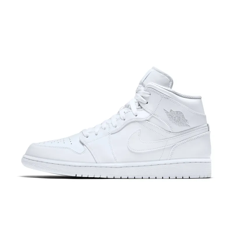 Jordan 1 Mid White/Pure Platinum White/Pure Platinum (554724-104)
