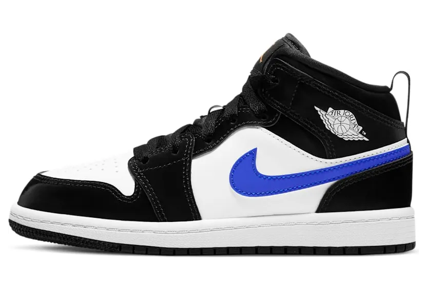 Jordan 1 Mid Black Racer Blue White (PS)