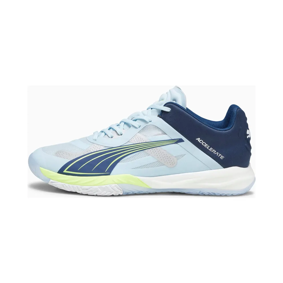 Puma Accelerate NITRO SQD Hallensportschuhe Silber/Blau/Weiß (107293-01)
