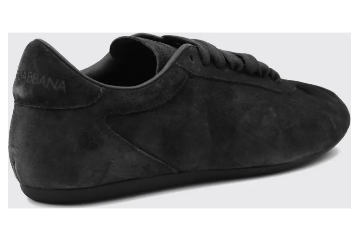 Dolce & Gabbana Suede Low-Top Sneakers with Embossed Logo Black (CK2485A058180999) (2)