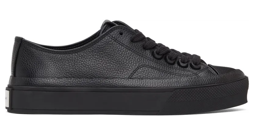 Givenchy Black Leather City Sneakers (BE001NE10R)