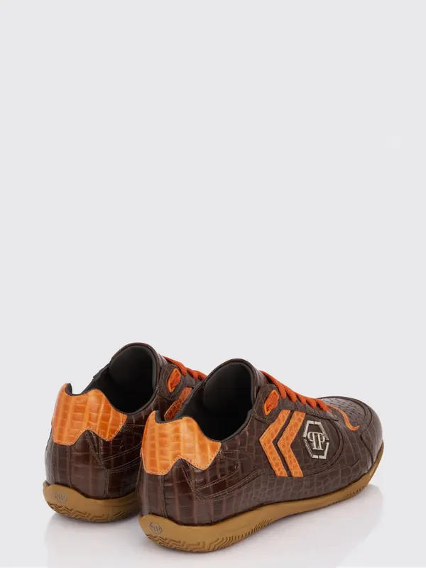 Philipp plein Pit-$top Crocodile Print Leather Sneakers Brown (SAFSUSC0907PLE010N04) (2)