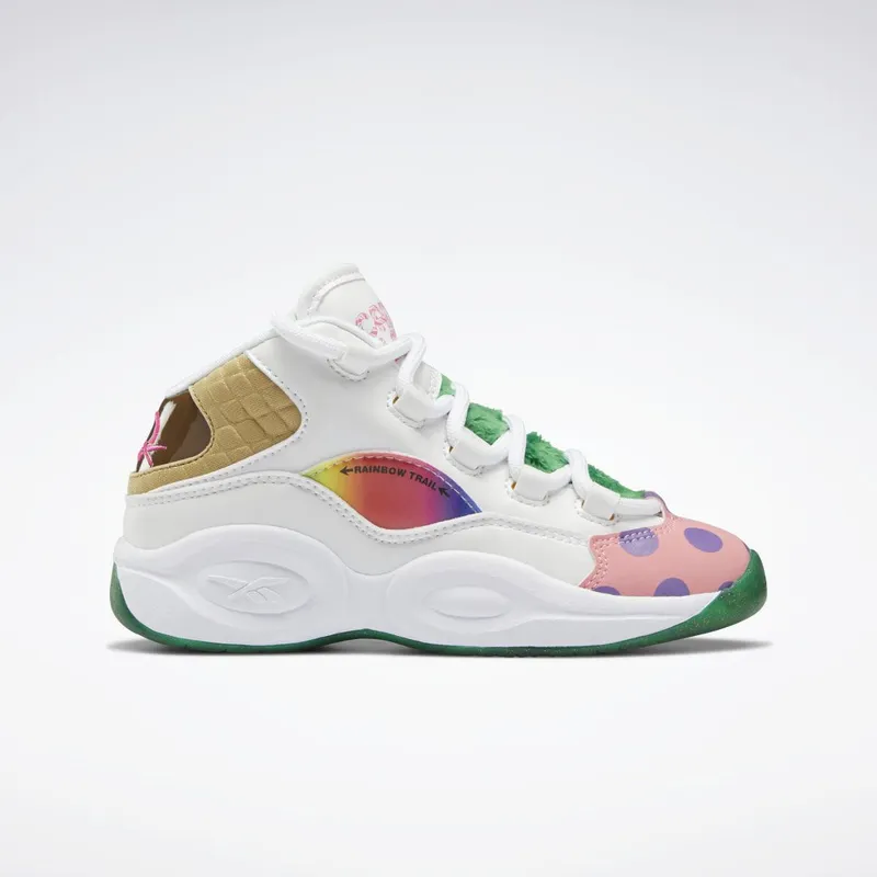 Reebok Candy Land Question Mid Schoenen White / Pixie Pink / Goal Green