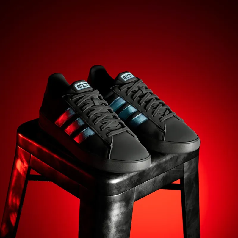 Adidas GRAND COURT 3.0 AUDI REVOLUT F1 TEAM Shoes Core Black / Glow Blue / Cloud White (KJ1288)