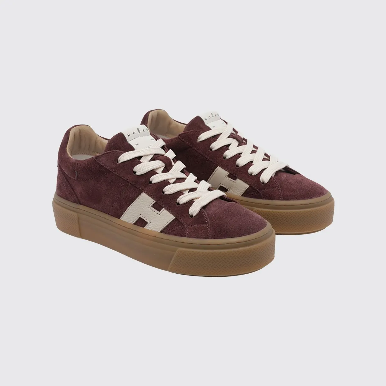 Hogan Crosswind Suede Leather Platform Sneakers Brown (HXW7050GB00UHT0FD8)