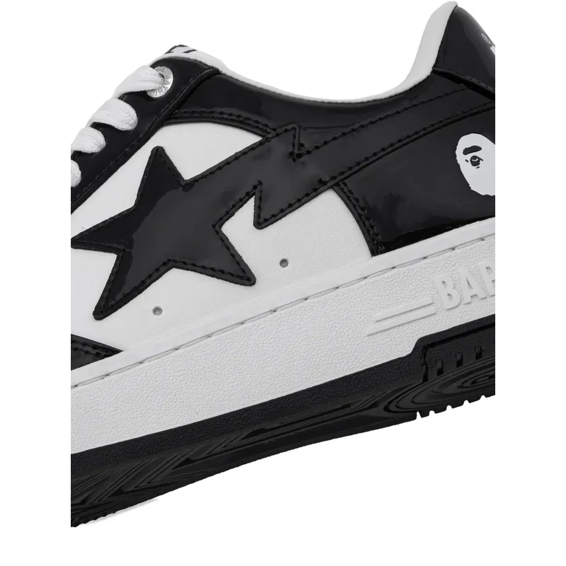 A Bathing Ape Bape STA Patent Leather “Black/White” (001FWM301301M BLACK)