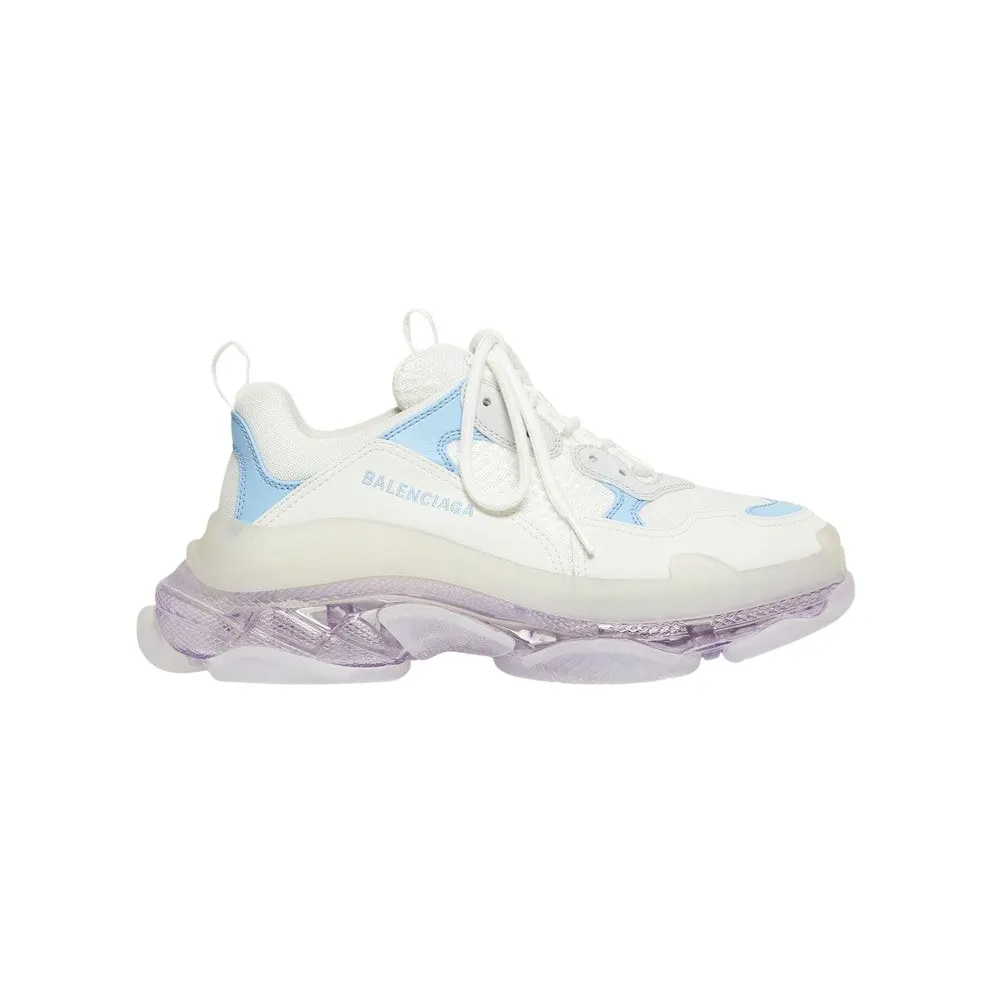 Balenciaga Triple S Clear Sole Leather Free Light Blue Grey Light Purple White (544351W2GA39944)