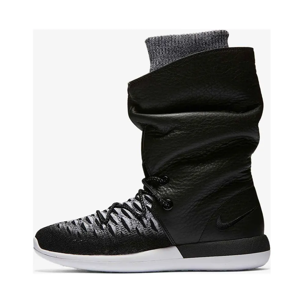 Nike Roshe Two Flyknit Hi Black/White/Metallic Gold/Black (861708-002)