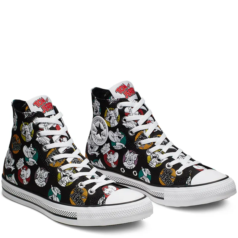 Converse Chuck Taylor All-Star Hi Tom and Jerry Black Black/Multi-White (165733C)