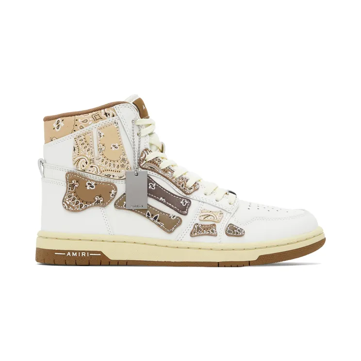 AMIRI White & Brown Skel Top Hi Sneakers (PF22MFS032-126)
