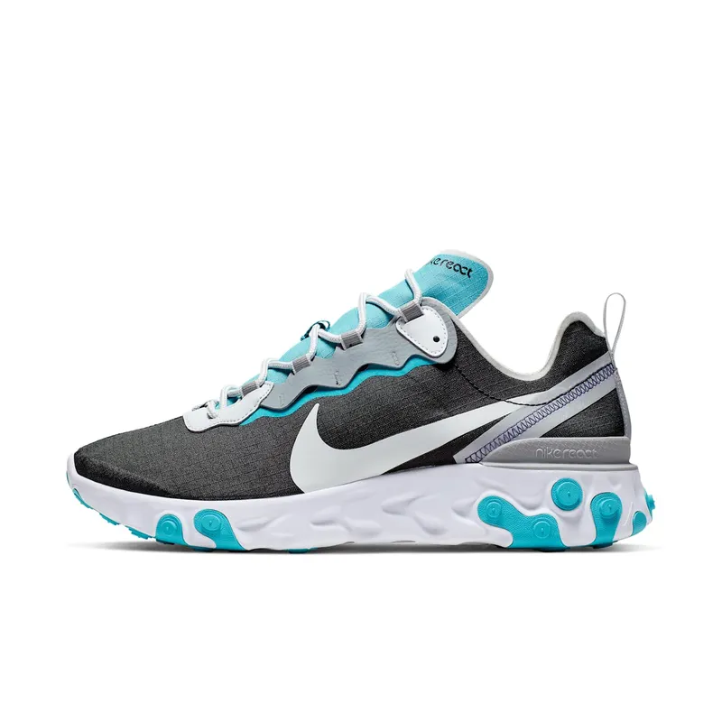 Nike React Element 55 Black Pure Platinum Teal Nebula Black/Pure Platinum-Wolf Grey-Teal Nebula-Voltage Purple-White (BV1507-001)